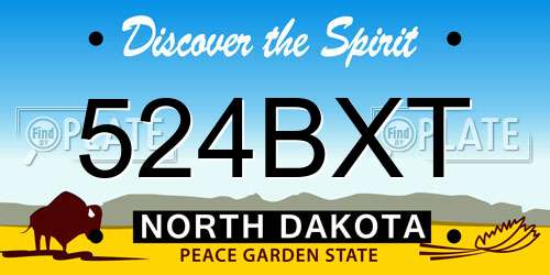 524BXT North Dakota License Plate