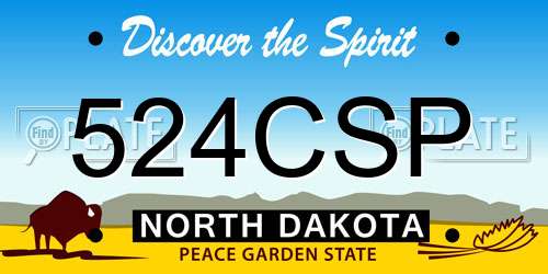524CSP North Dakota License Plate