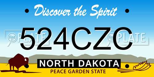 524CZC North Dakota License Plate