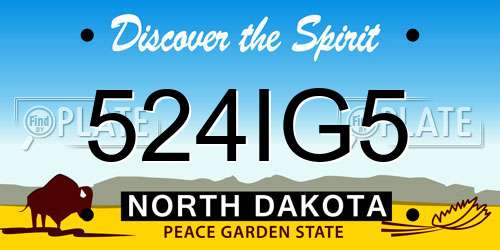 524IG5 North Dakota License Plate