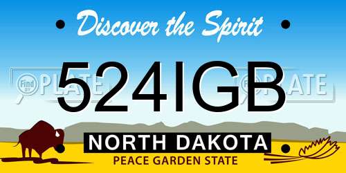 524IGB North Dakota License Plate