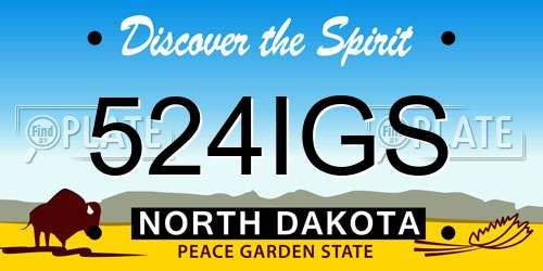 524IGS North Dakota License Plate