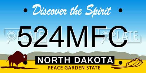 524MFC North Dakota License Plate
