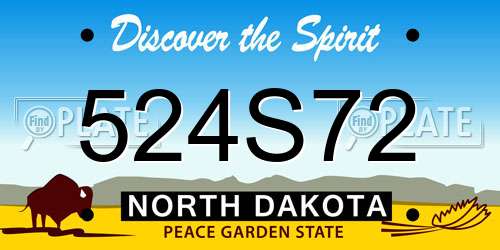 524S72 North Dakota License Plate