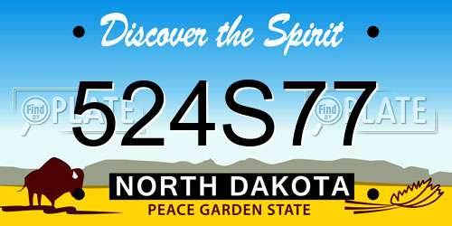 524S77 North Dakota License Plate