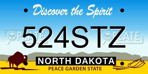 524STZ North Dakota License Plate