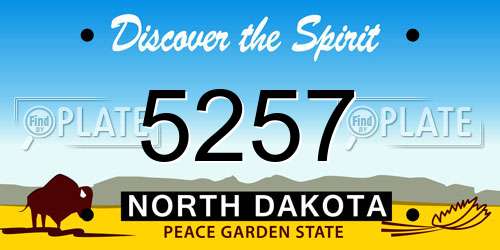 5257 North Dakota License Plate