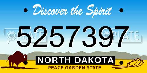 5257397 North Dakota License Plate