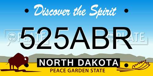 525ABR North Dakota License Plate