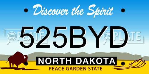 525BYD North Dakota License Plate