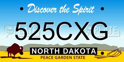 525CXG North Dakota License Plate