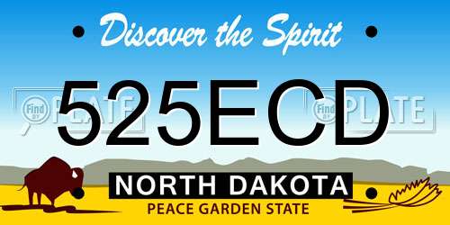 525ECD North Dakota License Plate
