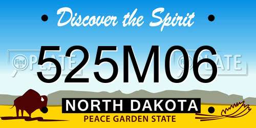 525M06 North Dakota License Plate