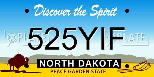 525YIF North Dakota License Plate