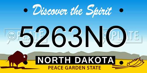 5263NO North Dakota License Plate