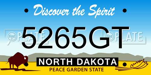 5265GT North Dakota License Plate