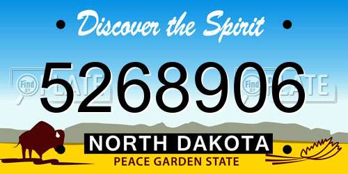 5268906 North Dakota License Plate