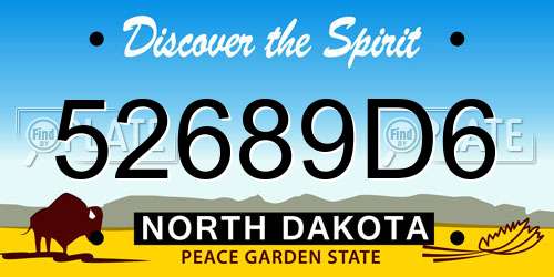 52689D6 North Dakota License Plate
