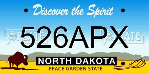 526APX North Dakota License Plate