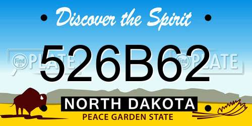 526B62 North Dakota License Plate
