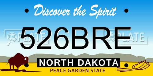 526BRE North Dakota License Plate