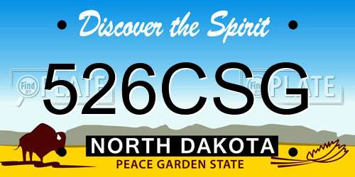 526CSG North Dakota License Plate