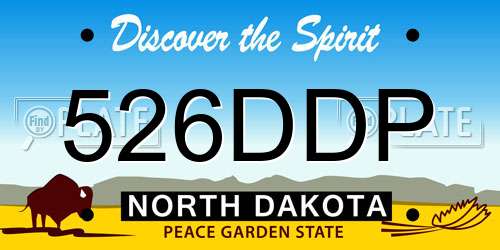 526DDP North Dakota License Plate
