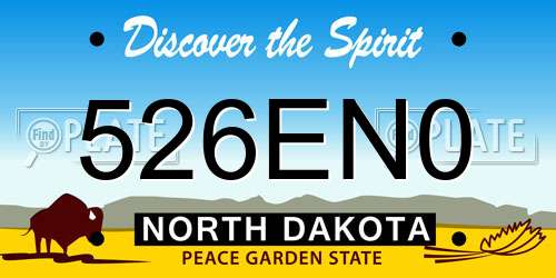 526EN0 North Dakota License Plate