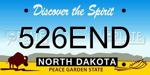 526END North Dakota License Plate