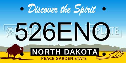 526ENO North Dakota License Plate