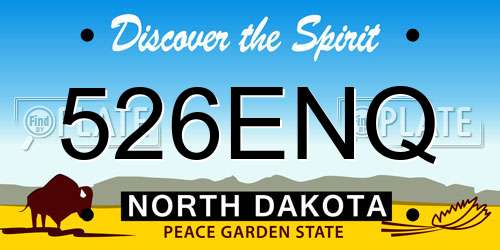 526ENQ North Dakota License Plate