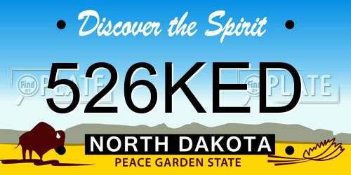 526KED North Dakota License Plate