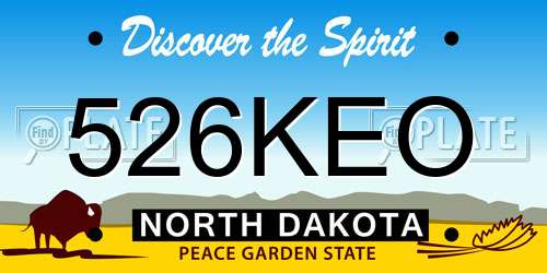 526KEO North Dakota License Plate