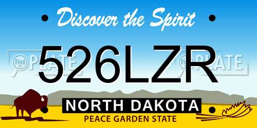 526LZR North Dakota License Plate