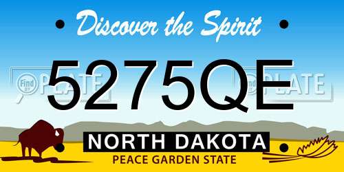5275QE North Dakota License Plate
