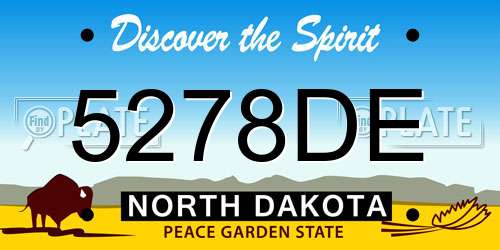 5278DE North Dakota License Plate
