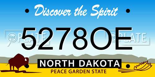 5278OE North Dakota License Plate
