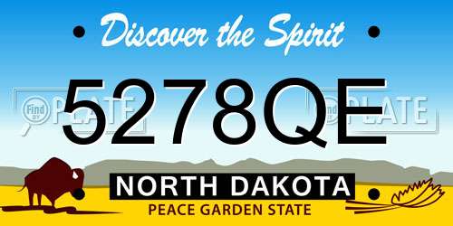5278QE North Dakota License Plate