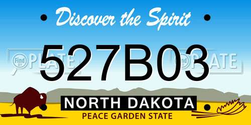 527B03 North Dakota License Plate