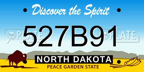 527B91 North Dakota License Plate