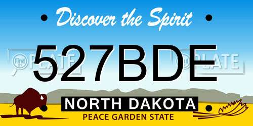 527BDE North Dakota License Plate