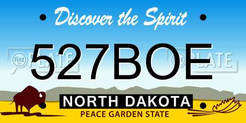 527BOE North Dakota License Plate