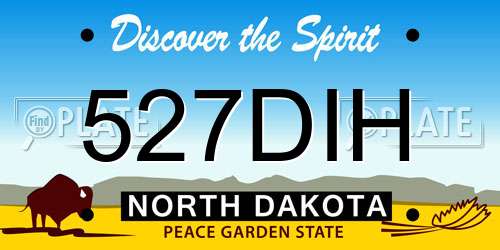 527DIH North Dakota License Plate