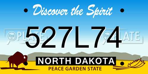 527L74 North Dakota License Plate