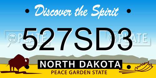 527SD3 North Dakota License Plate