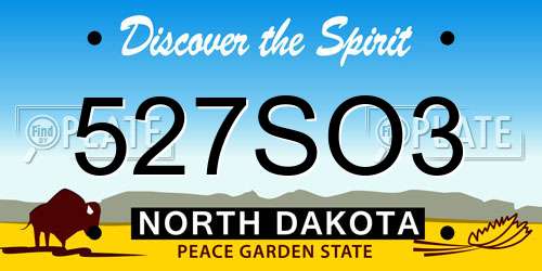 527SO3 North Dakota License Plate
