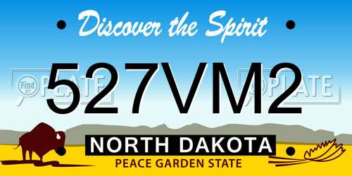 527VM2 North Dakota License Plate