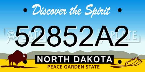 52852A2 North Dakota License Plate