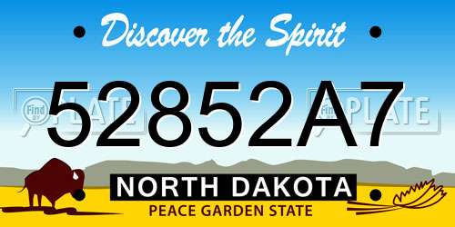 52852A7 North Dakota License Plate