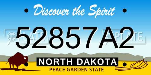 52857A2 North Dakota License Plate